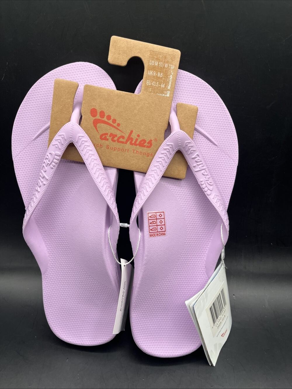 Archies flip flop womens Sz M 10 W 11 Lavender Purple Arch Support Therapy NWT